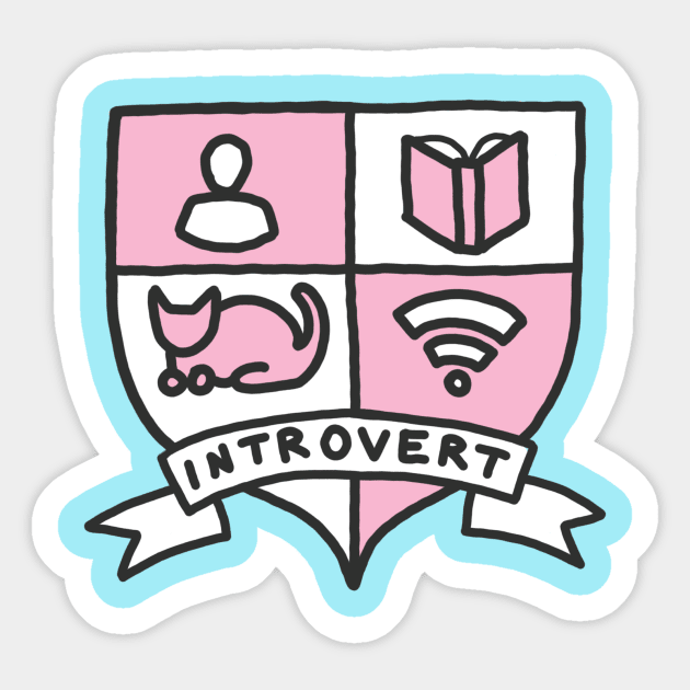 Introvert cat lady netflix wifi books fandom reading awkward print Sticker by bigkidult